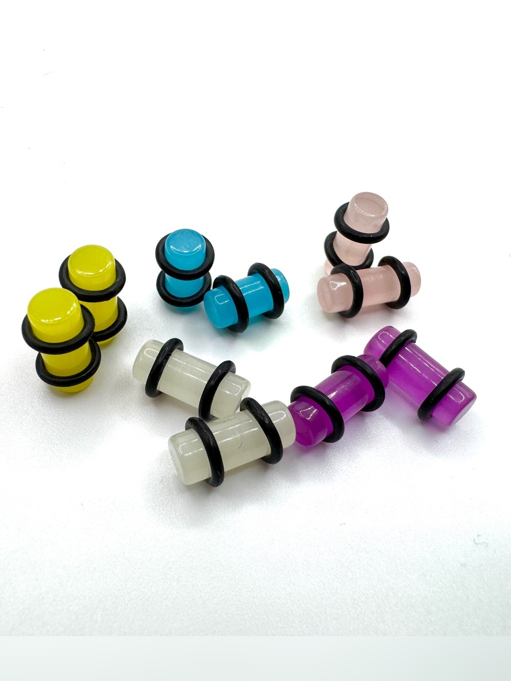 Glow in the Dark Acrylic Plugs 4g Body Jewelry Ear Gauges 5 Pairs